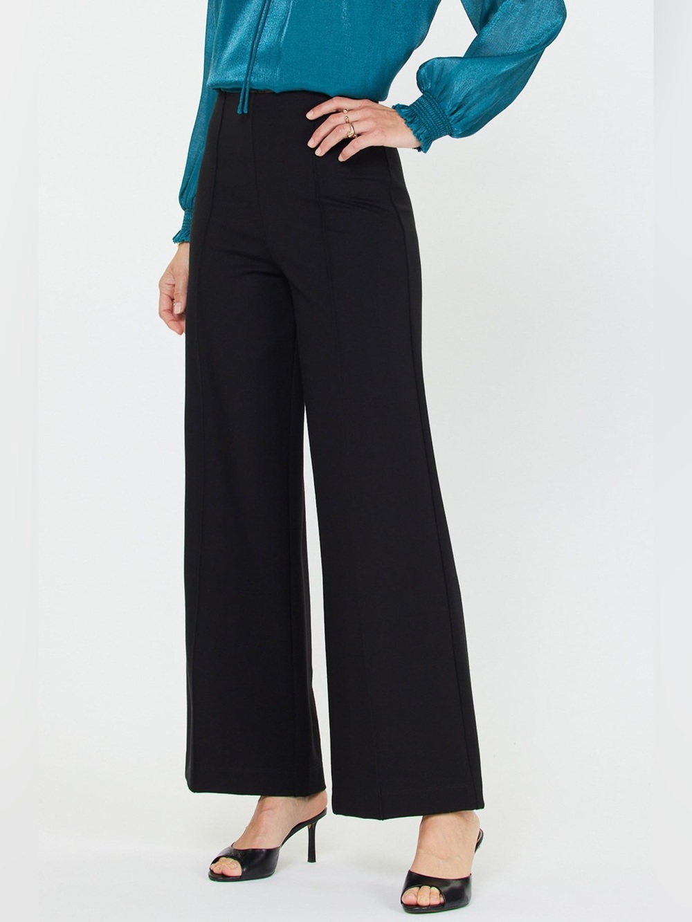 Wide-Leg Black Women's Trousers - Current Air